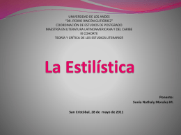 La Estilística.