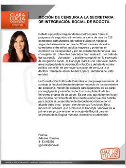 Comunicado de Prensa Concejala Clara Lucía