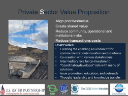 Private Sector Value Proposition