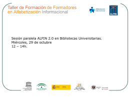 Diapositiva 1 - Taller ALFIN UNESCO