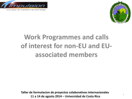 Work Programmes of interest