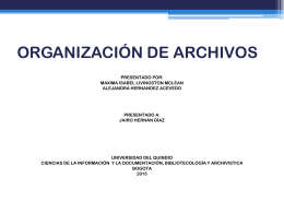 ORGANIZACIÓN DE ARCHIVOS - Tablas de Retención Documental
