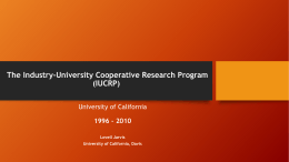 The Industry-University Cooperative Research Program (IUCRP)