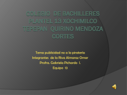 Colegio de bachilleres plantel 13 Xochimilco tepepan Quirino