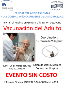 vacunacion del adulto - Sociedad Médica Angeles de las Lomas