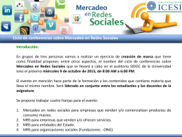 Ciclo de conferencias sobre Mercadeo en Redes Sociales Ejercicio