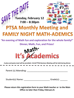 An evening of Math fun and exploration for the whole family!