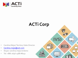 ACTi ACE Training