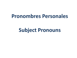 Subject pronouns/names