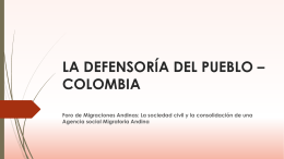 la defensoría del pueblo * colombia