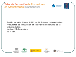 Diapositiva 1 - Taller ALFIN UNESCO