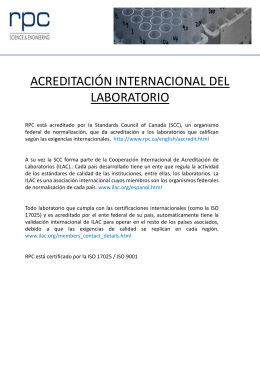 acreditación internacional del laboratorio
