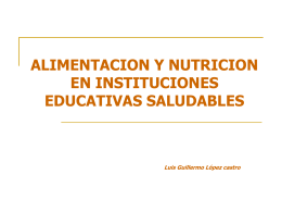 alimentacion y nutricion en instituciones educativas saludables