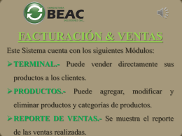 Presentación F&V - BEAC SOLUCIONES