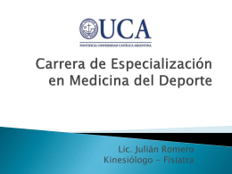 Carrera de Especialización en Medicina del Deporte.