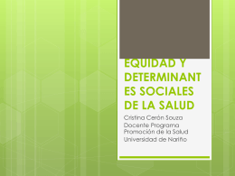 equidad y determinantes sociales de la salud