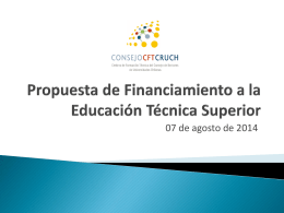 Propuesta de Financiamiento a la Educación Técnica Superior