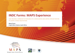 INDC Forms - Mitigation Action Plans and Scenarios (MAPS)