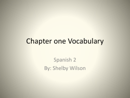 Chapter one Vocabulary