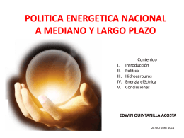 Política Energetica Nacional a mediano y largo plazo