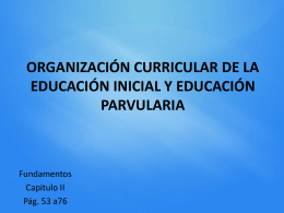 ORGANIZACIÓN CURRICULAR DE LA EDUCACIÓN