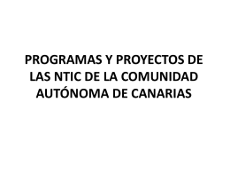 programas y proyectos de las ntic de la comunidad