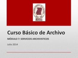 Curso Básico de Archivo - Escuela Nacional de Archiveros
