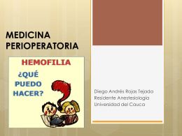 MEDICINA PERIOPERATORIA - HEMOFILIA -