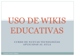 USO DE WIKIS EDUCATIVAS - cursonuevastecnologias