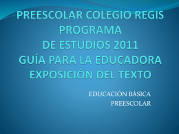 PROGRAMA DE ESTUDIOS 2011 GUÍA PARA LA EDUCADORA