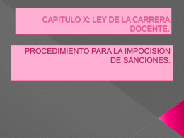 CAPITULO X: LEY DE LA CARRERA DOCENTE.
