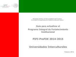 PIFI- ProFOE 2014-2015
