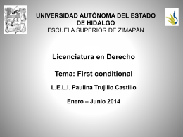 First conditional - Universidad Autónoma del Estado de Hidalgo