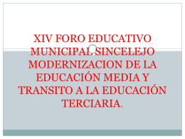 xiv foro educativo municipal sincelejo modernizacion de la