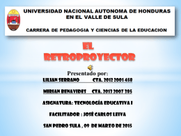 EL RETROPROYECTOR - TECNOLOGIA EDUCATIVA I