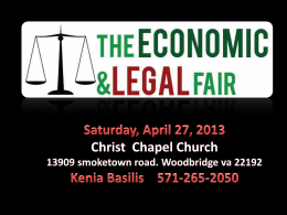 Saturday, April 27, 2013 Christ Chapel Church 13909 smoketown