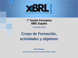 1ª Sesión Formativa XBRL España Grupo de Formación