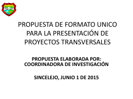 propuesta de formato unico para la presentación de proyectos