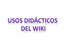 Usos didácticos del wiki - redescolar