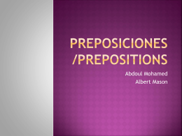 Preposiciones/Prepositions