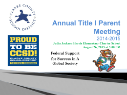 Annual Title I Parent Meeting 2014