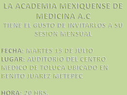 Diapositiva 1 - Academia Mexiquense de Medicina