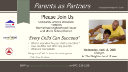 Please Join Us Parents as Partners Kindergarten through 5 th Grade