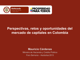 Perspectivas de la Economía Colombiana 2013