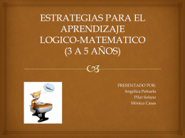 estrategias para el aprendizaje logico-matematico (3 a