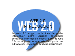 WEB 2.0 INTRODUCCIÓN