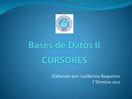Bases de Datos II CURSORES
