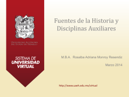 Fuentes de la historia y disciplinas auxiliares