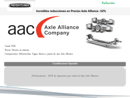 Increíbles reducciones en Precios Axle Alliance -52%