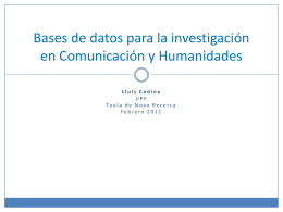 Bases de Datos en Comunicación_2011